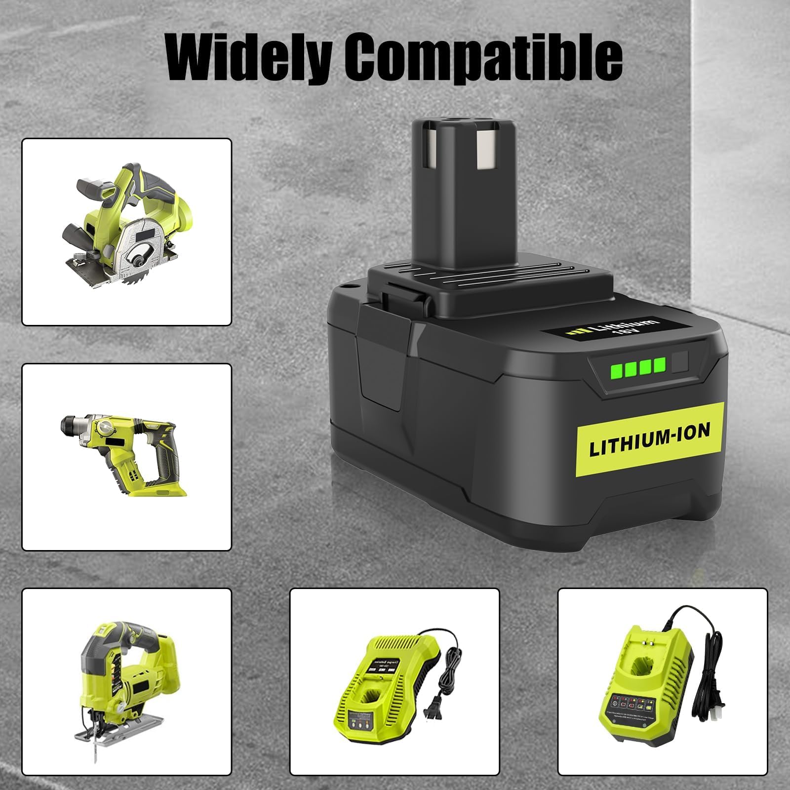 2PCS 5.5Ah Ersatz für Ryobi 18V Akku RB18L50 Kompatibel für Ryobi 18V Akku P108 P107 P122 P104 P105 P102 P103 RB18L40 RB18L25 Werkzeugakku mit LED Indikator