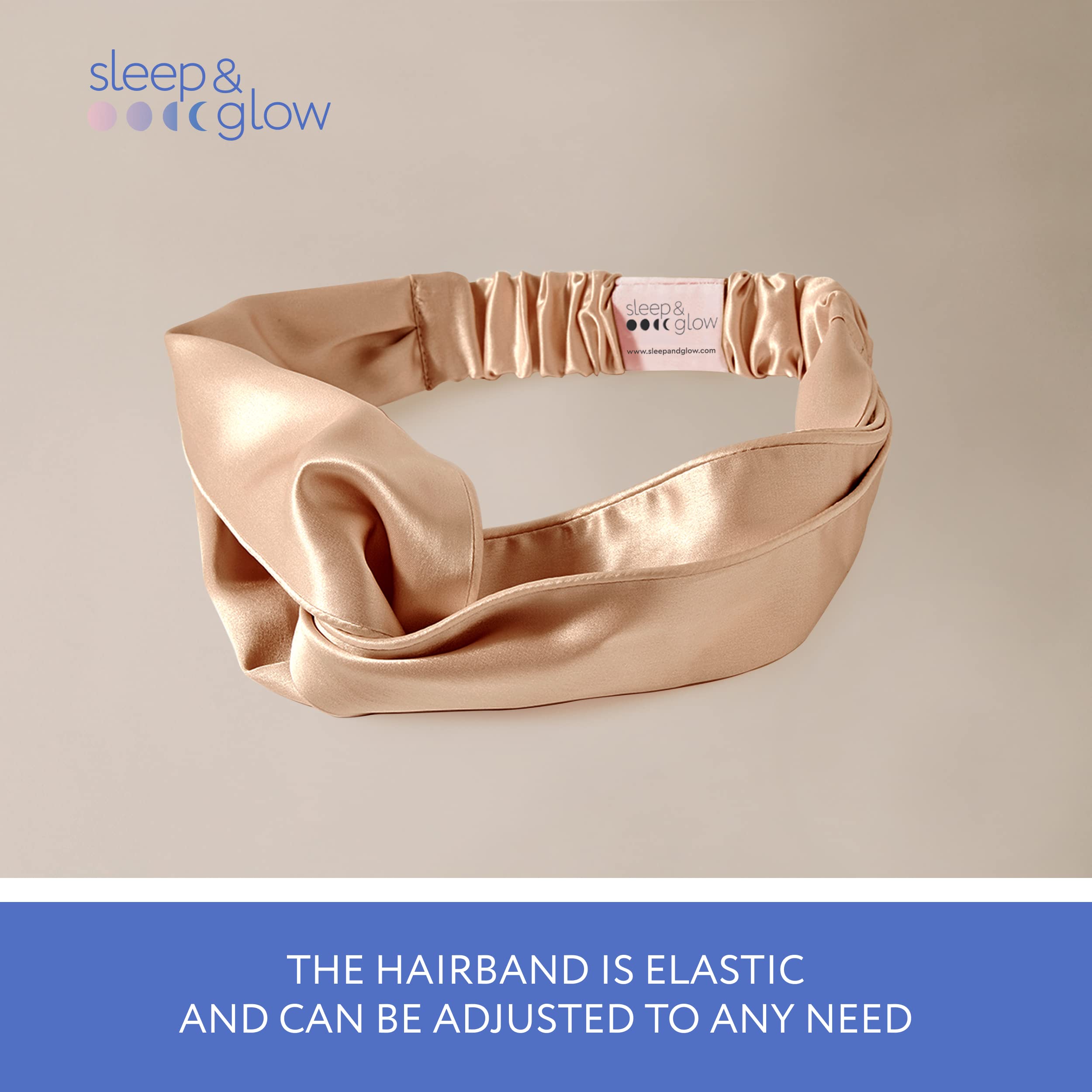 Amazon.com : SLEEP & GLOW Silk Luxury Headband 100% Mulberry  display picture 2
