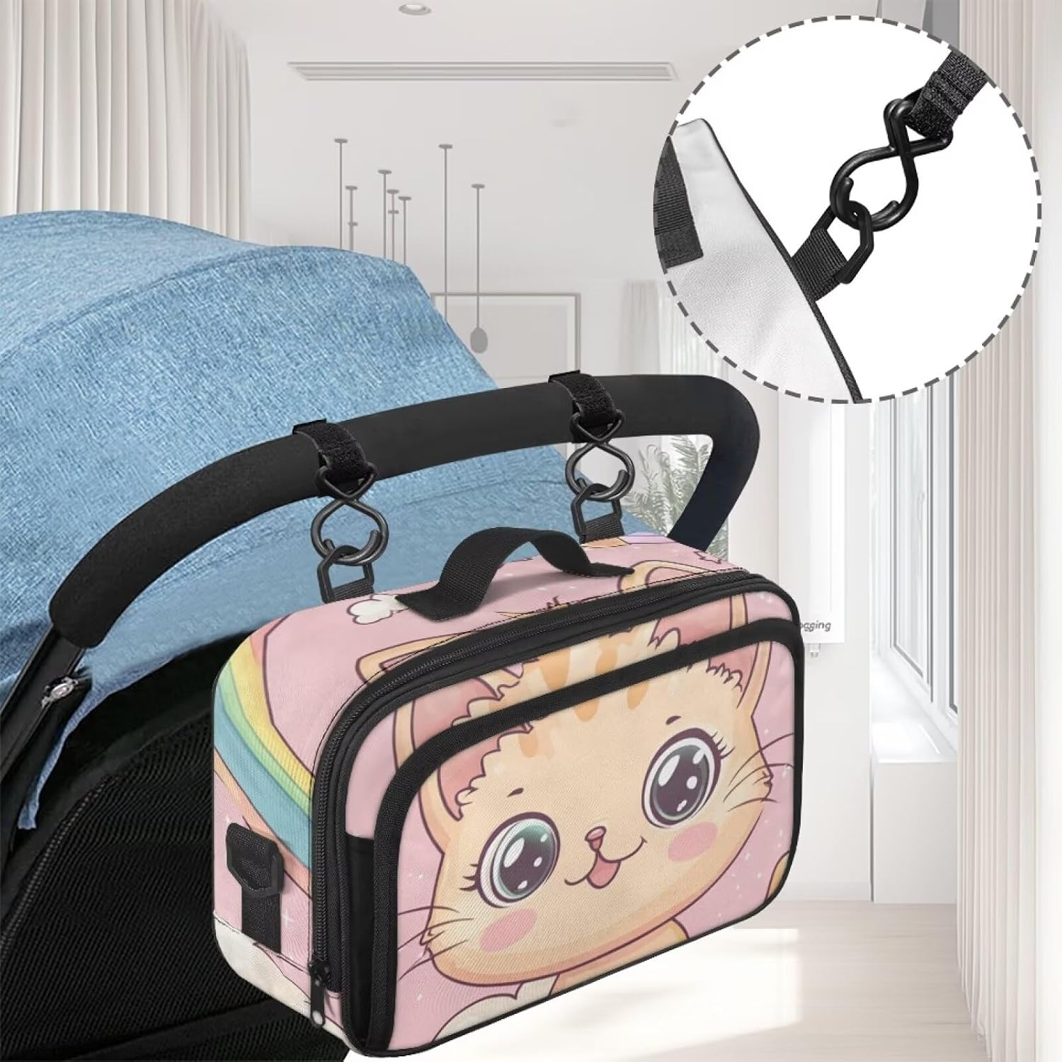 Small Diaper Bag Toddler Cute Mini Diaper Bag for Stroller Caddy Bag Organizer Storage Bin for Diapers Mommy Bag