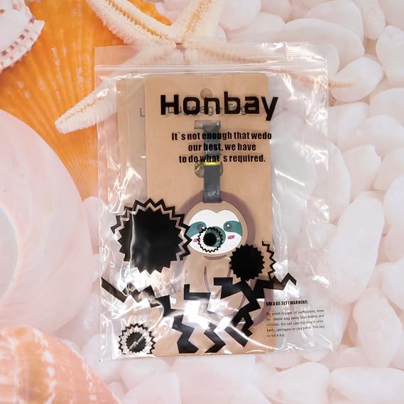 Honbay 2PCS Cute Cartoon Animal Sloth Luggage Tags Silicone Luggage Tags Travel Baggage Tags Suitcase Bag Backpack Labels Identify Labels Travel Identifier Tags Travel Accessories