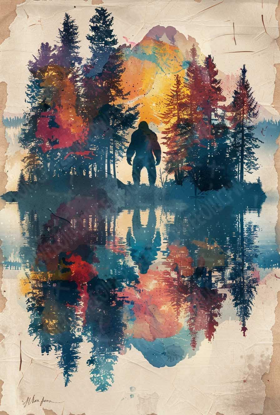 Wooden Jigsaw Puzzle Bigfoot Saw Me But Nobody Believes Him - 1000 Pieces for Adults and Kids Brain Teaser Game, Home Decor, and Gift