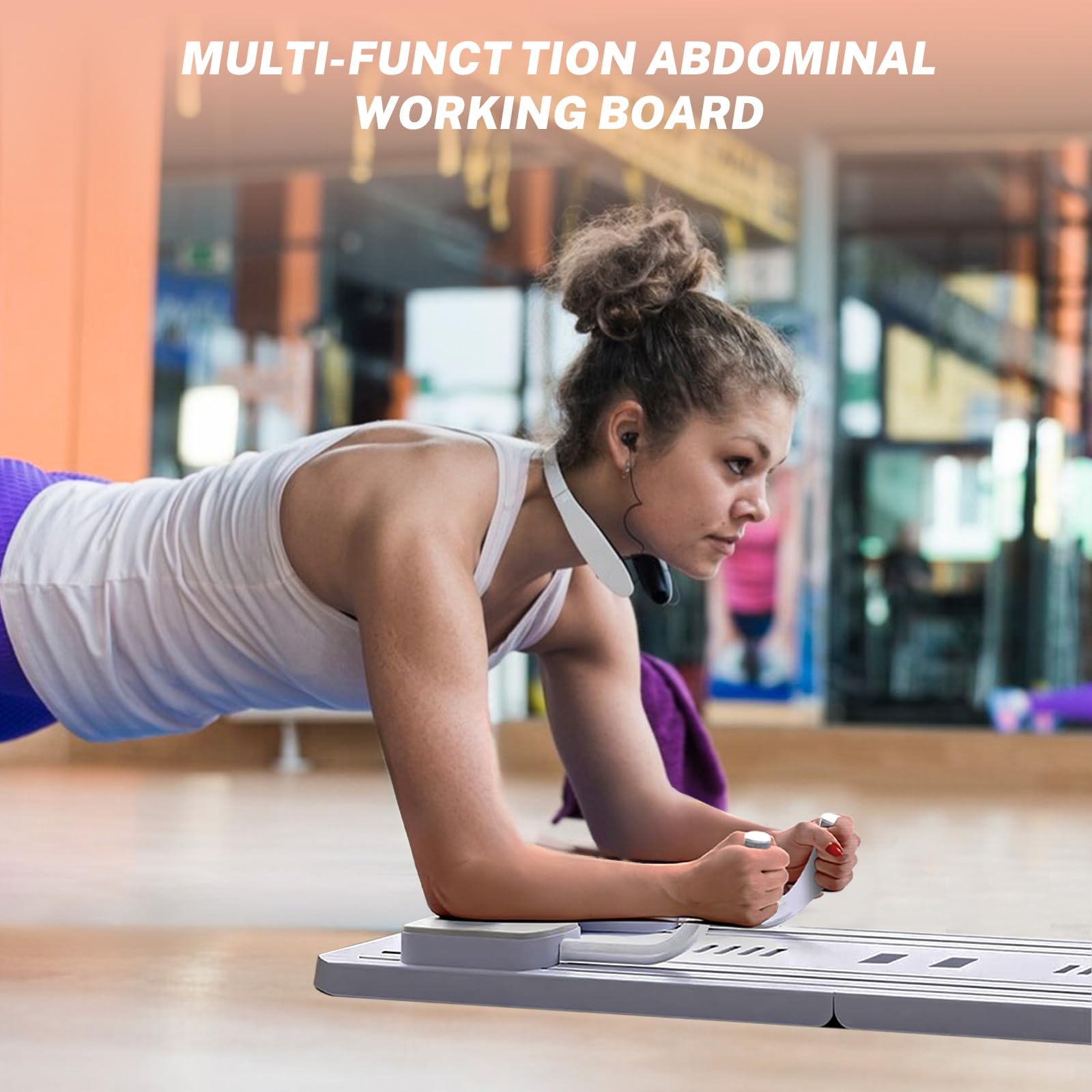 Kit Réformateur de Pilates,5 in 1 Pilates Reformer,Machine de Réformateur de Pilates avec Rouleau à Rebond Automatique,Pliable Planche Pilate pour Maison