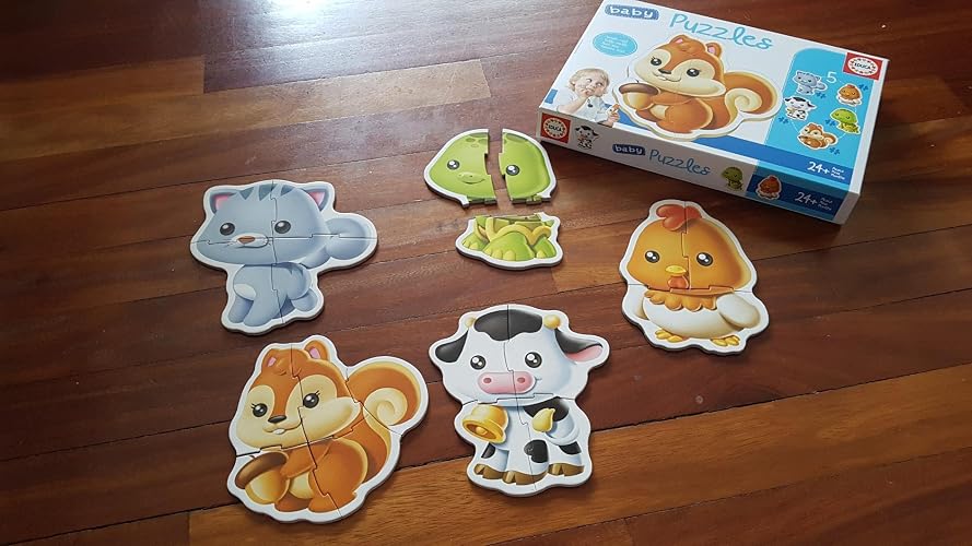 Educa Baby Puzzles Animales – Set De 5 Puzzles Progresivos De 3 A 5 Piezas, A Partir De 24 Meses, Con Tintas Vegetales