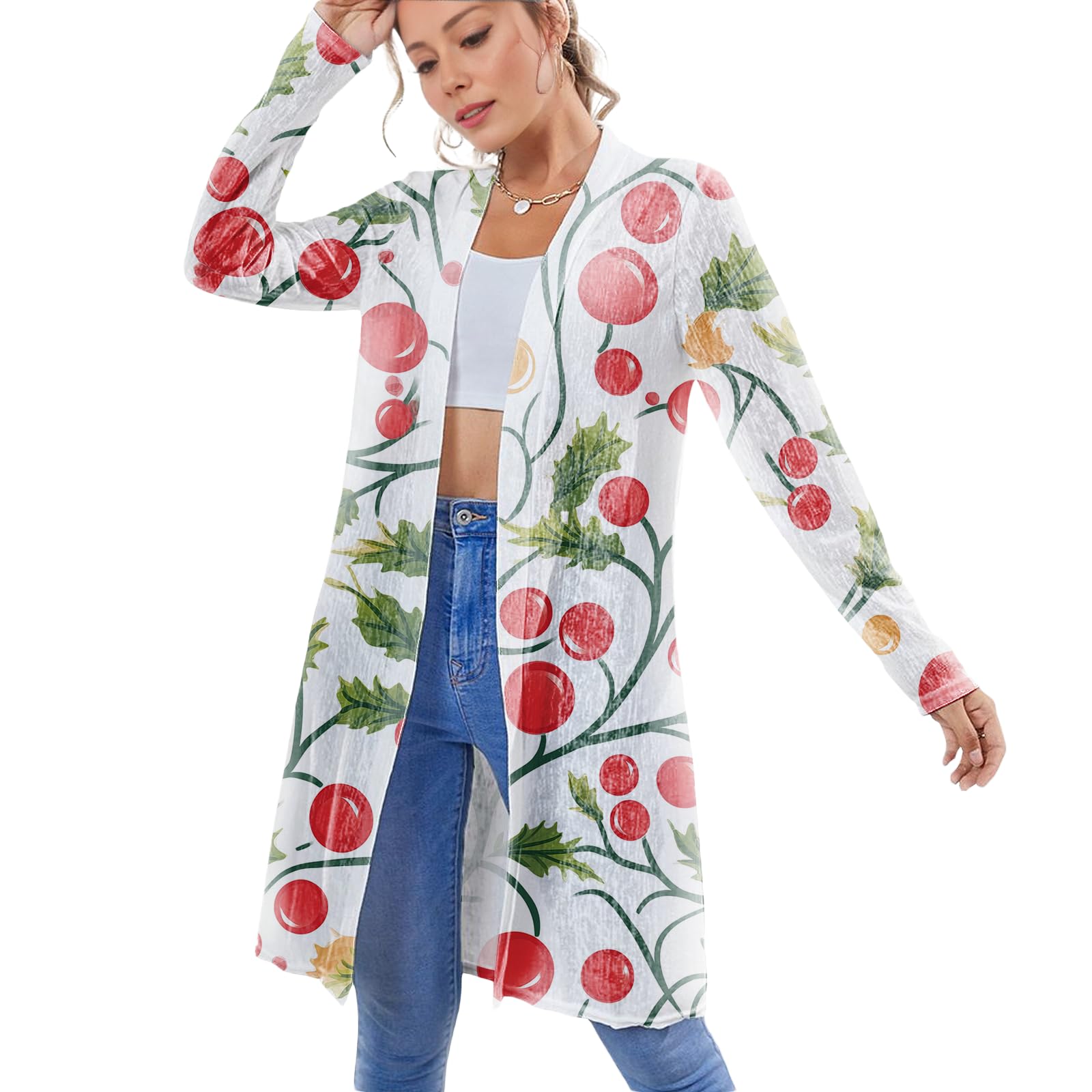 Summer Cardigan For Women Trendy Maxi Lightweight Plus Size Beach Cover Ups For Women Long-Sleeved Casual Clothes
