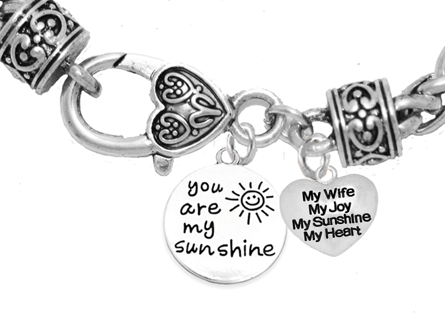 Cardinali Jewelry You Are My Sunshine, My Wife, My Joy, My Sunshine, My Heart Hypoallergenic Antique Bracelet, Safe-Nickel, Lead And Cadmium Free