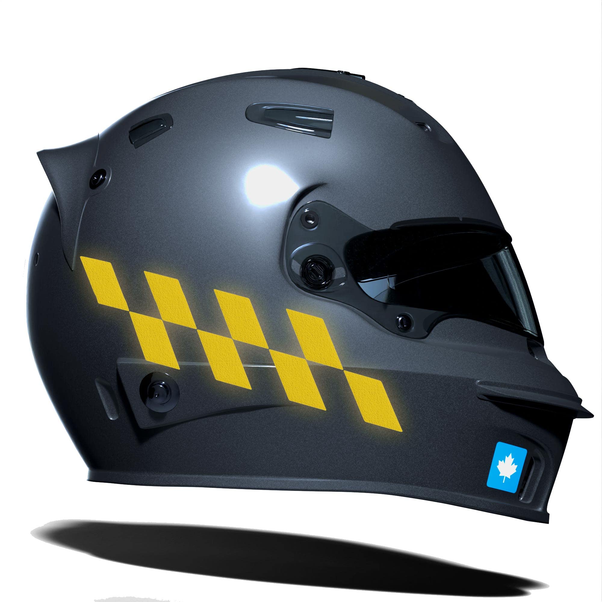 Çınar Extreme Reflektif Sarı Damalı Kask Motosiklet Sticker Takımı
