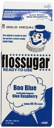 Gold Medal Products Co 3201 Cotton Candy Floss Sugar Boo-Blue Raspberry SET OF 6 PER CASE