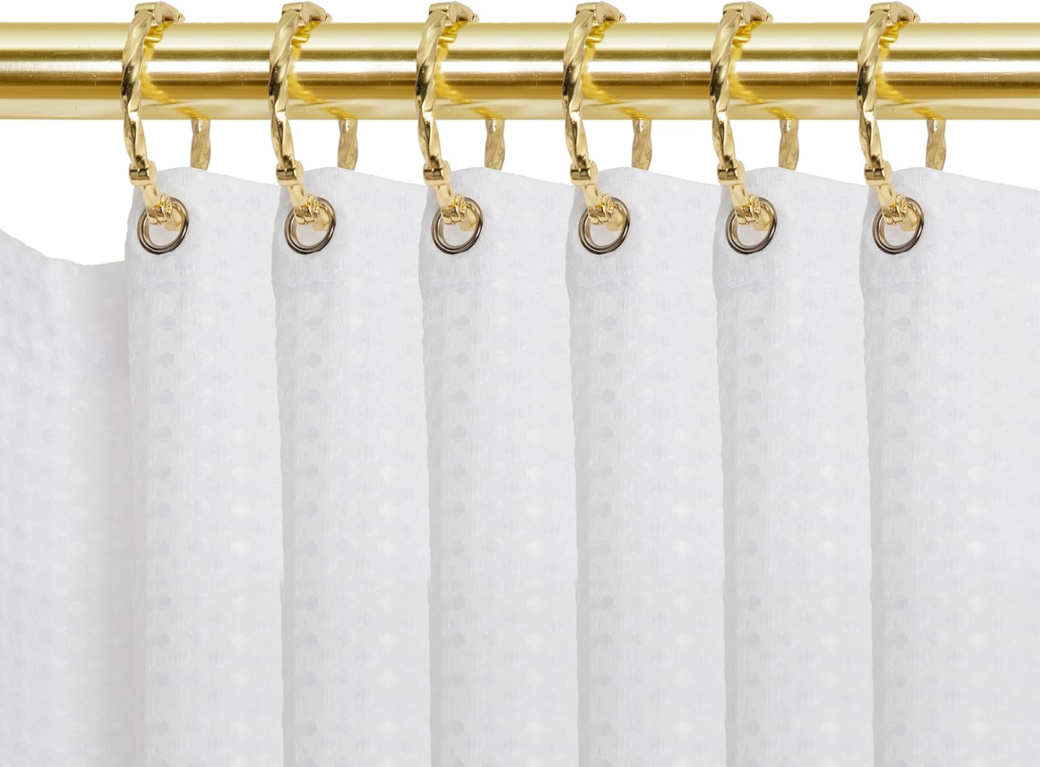 Utopia Alley Shower Hooks - Shower Curtain Rings for Bathroom - Rust Proof Shower Curtain Hooks for Shower Curtain or Liner - Set of 12, Gold