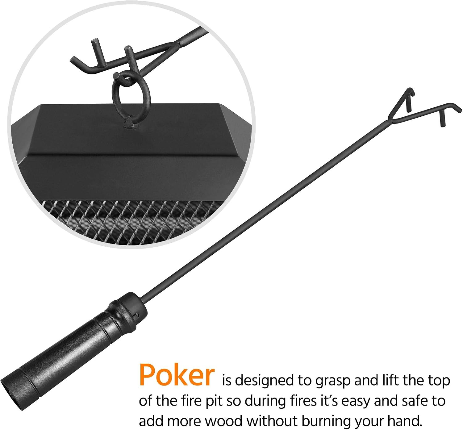 Yaheetech 32in Outdoor Fire Pit Metal Square Firepit Wood Burning Backyard Patio Garden Beaches Camping Picnic Bonfire Stove with Spark Screen, Log Poker