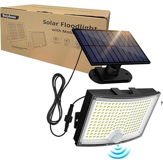Solar Outdoor Lights, 3500LM LED Flood Lights, Solar Motion Sensor Lights with 3 Modes, Solar-Powered All-Weather Lights
