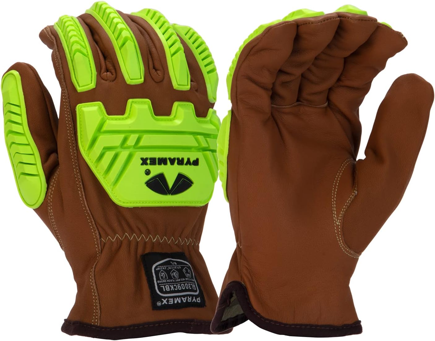 Pyramex GL3009CKB Series Goatskin Leather Driver Gloves With ANSI Cut A4 Abrasion 3 Puncture 3 Impact 2 Cat 4 ARC Flash Size Medium