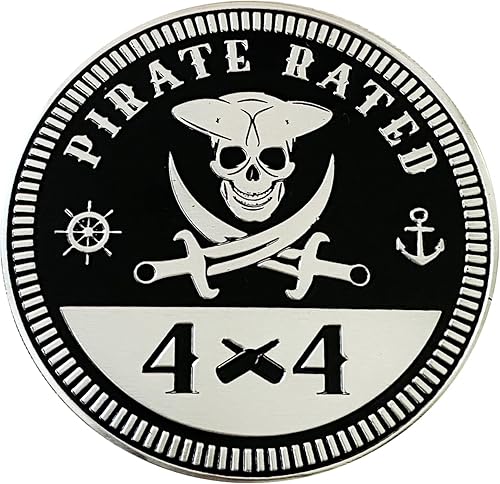Insignia de pirata emblema de automóvil, 4 x 4 de metal para automóvil, insignias de metal 3D, emblemas redondos, calcomanías B, calcomanías