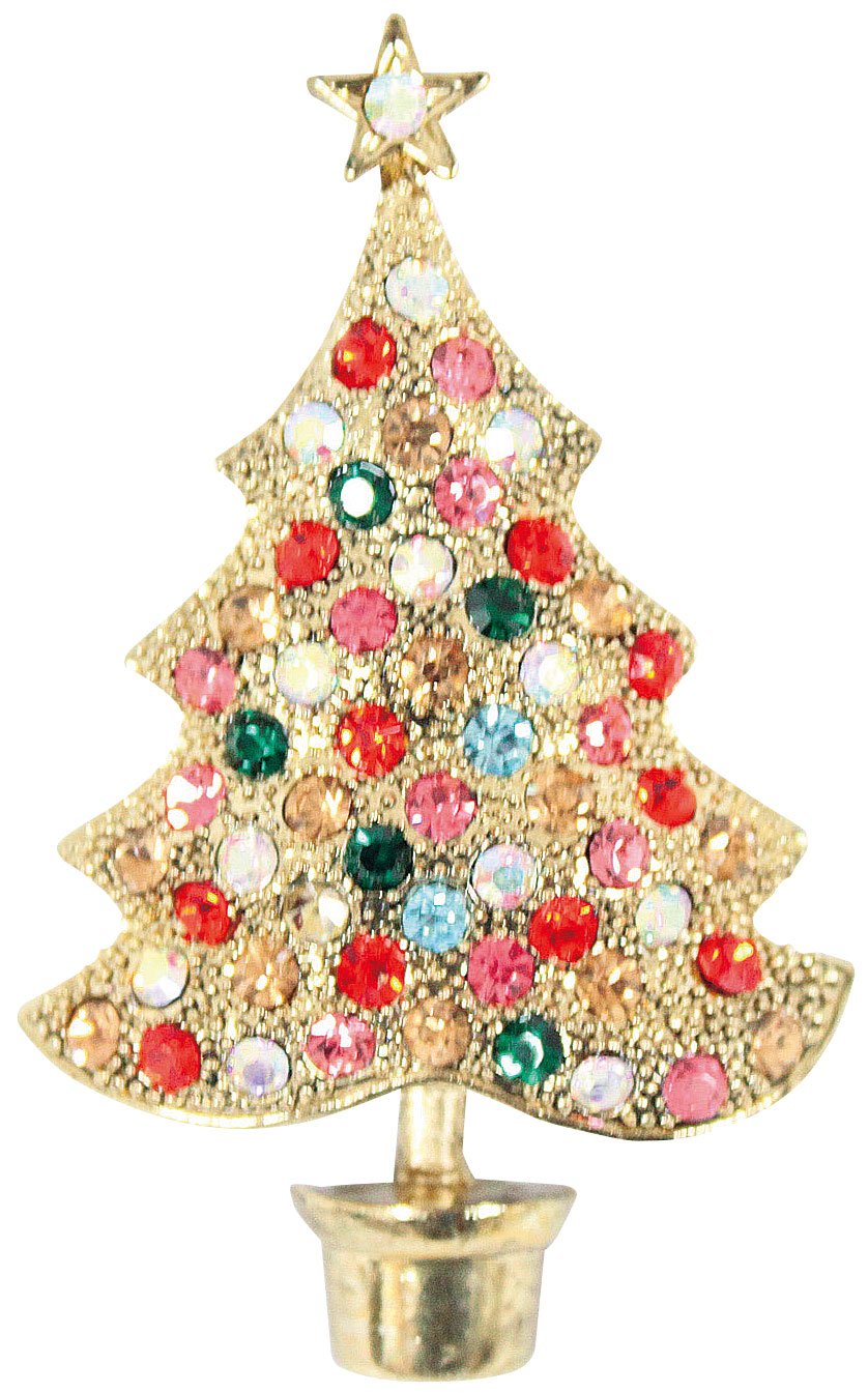 函館クリスマスファクトリー ゴールドツリーブローチ