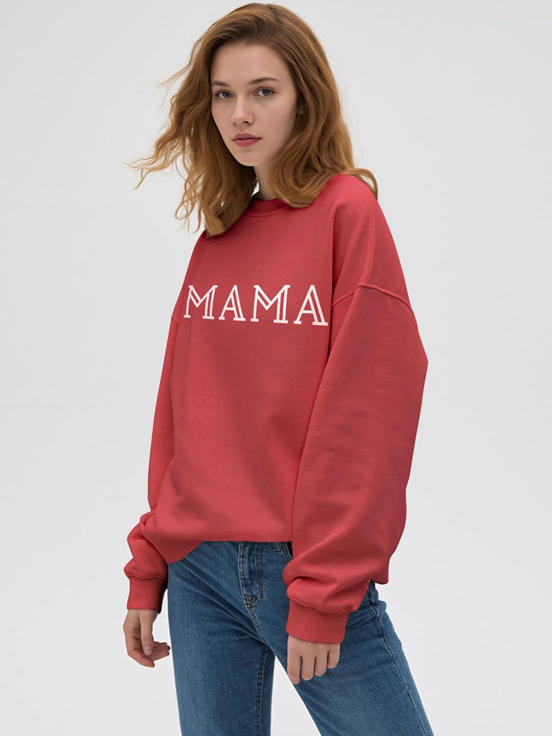 Mama Sweatshirt for Women Crewneck Casual Oversized Pullover Long Sleeve Tops Sweater Gift for New Mom - Image 6