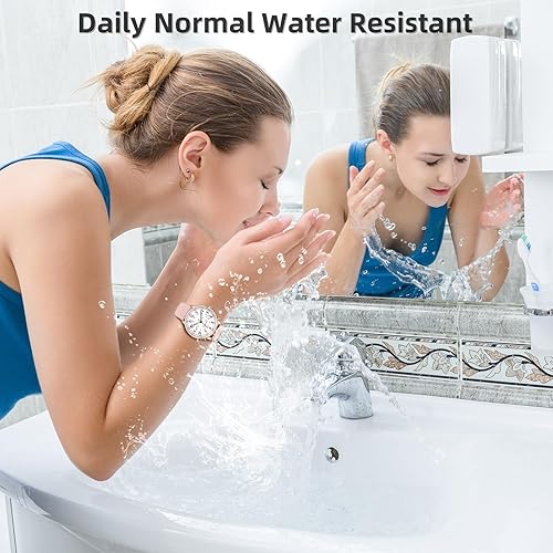 Miniatura 3 de Reloj de enfermera para mujer, resistente al agua, analógico, de silicona, con segundero, reloj de enfermería Oro rosa