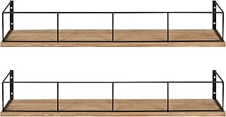 Kate and Laurel Benbrook 24 inch 2-Pack Wood and Metal Floating Wall She...