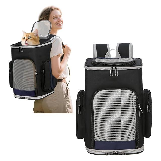 PETCUTE Mochila Gato,Mochila Transportin Perro Plegable para Gatos y Perros Pequeños,Mochila Transpirable…
