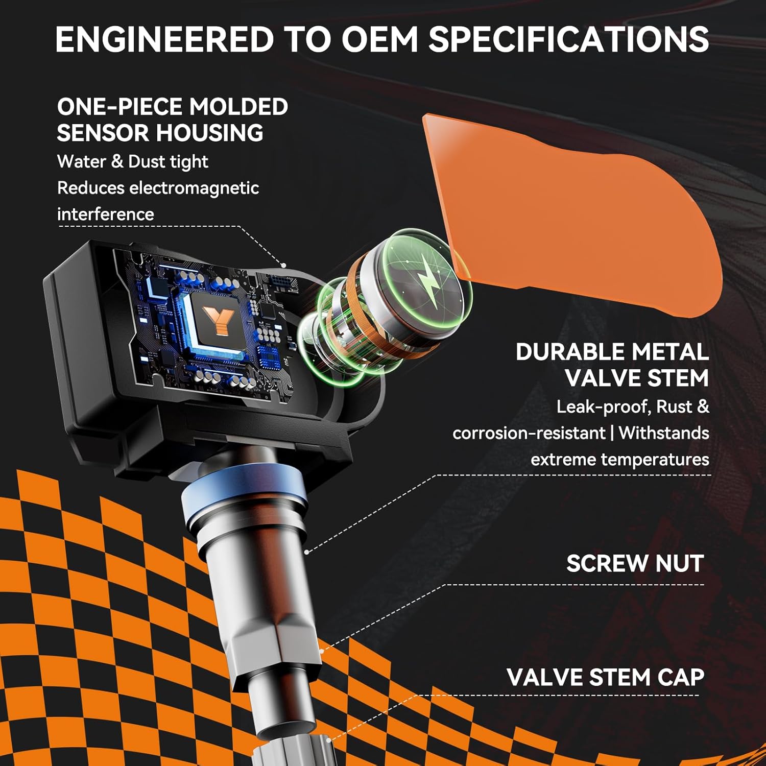 4PCS Pre-Programmed Tire Pressure Monitoring Sensor 433MHz TPMS 40700-3JA0A Fit for Nissan 2013-2018 Altima, 2013-2020 Pathfinder, Frontier Maxima Murano, Fit for Infiniti JX35 Q50 Q60 QX60