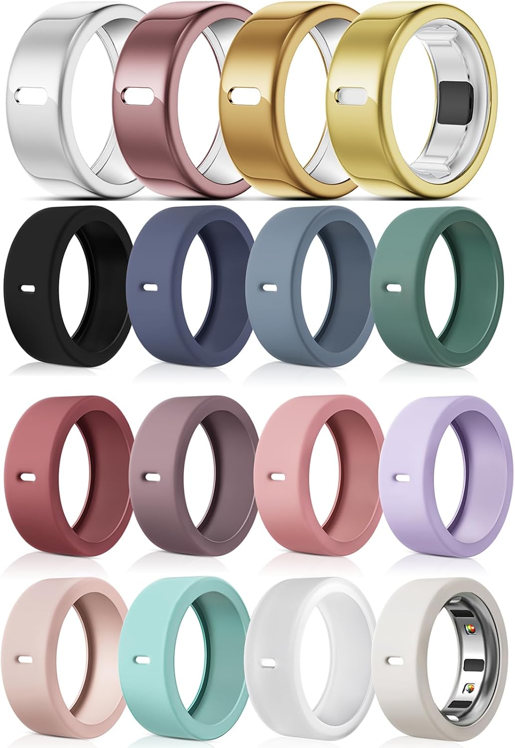 4 Pack Metallic Cover Compatible with Oura Ring Gen 4/3 Heritage/3 Horizon