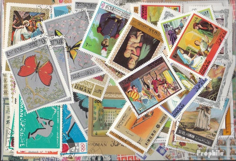 Prophila Collection Oman Briefmarken – 50 Verschiedene Marken, Ungestempelt, Für Sammler