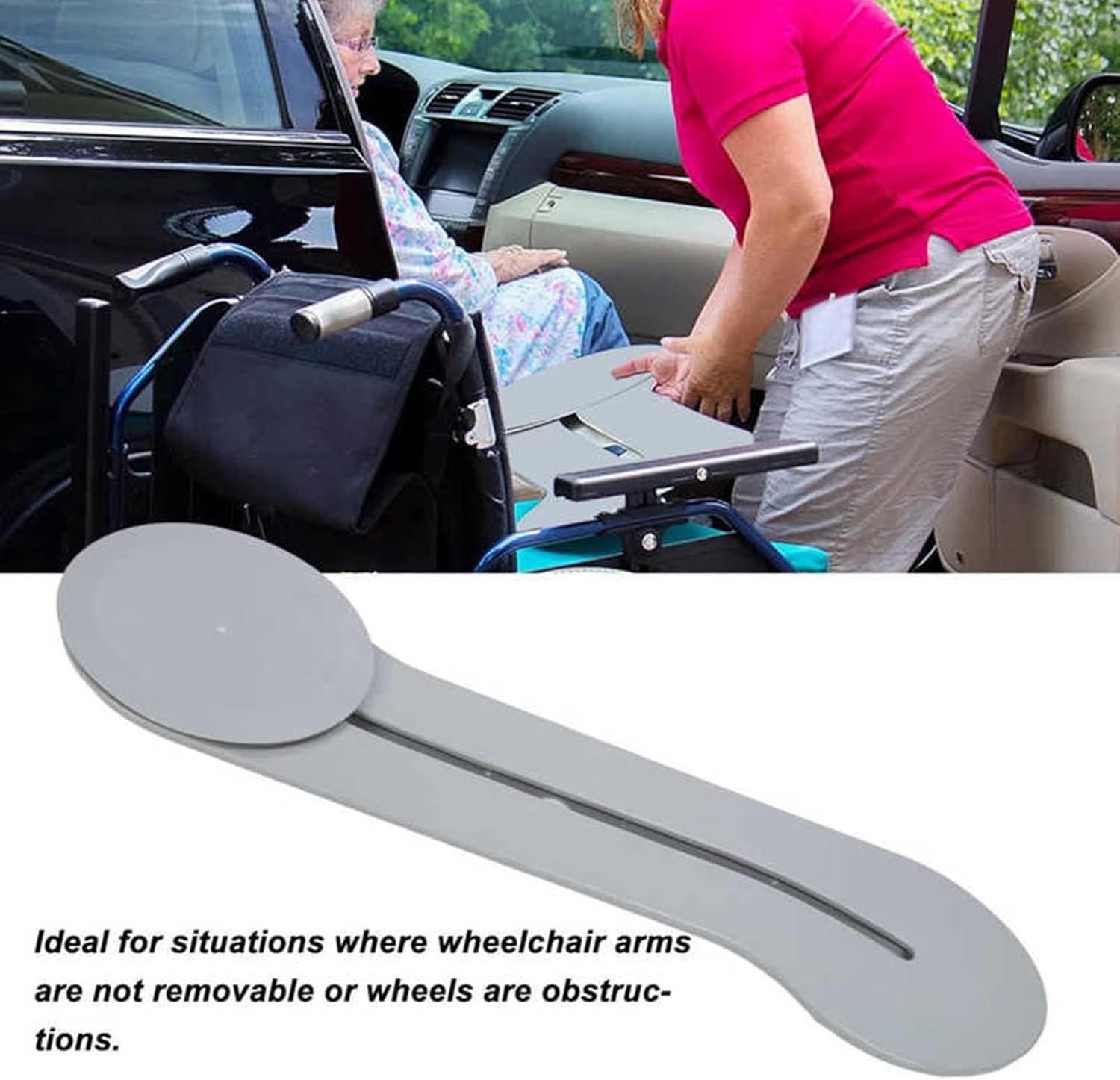 Slide Transfer Board, Curved Sliding Transfer Board Easy Wheelchair Sliding Board-Transferring Disabled, Older Adults, from Wheelchair to Bed, Toilet, Car