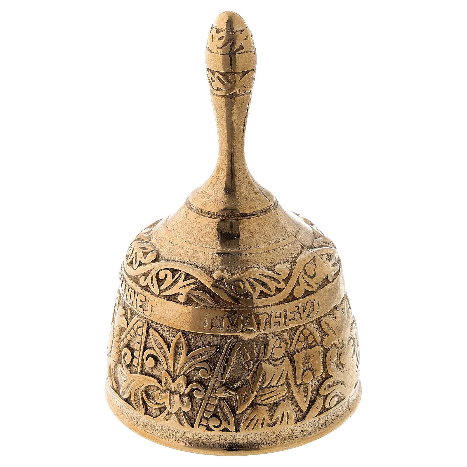 Holyart Campanelli liturgici: Campanello liturgico Quattro evangelisti Ottone Dorato