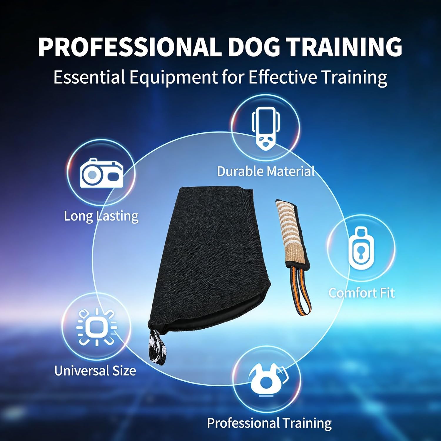 Dog Bite Sleeve Set for German Shepherd Tear Proof Protective Arm Sleeve and Training Stick - Durable K9 Bitework Equipment for Agility and Attack Protection