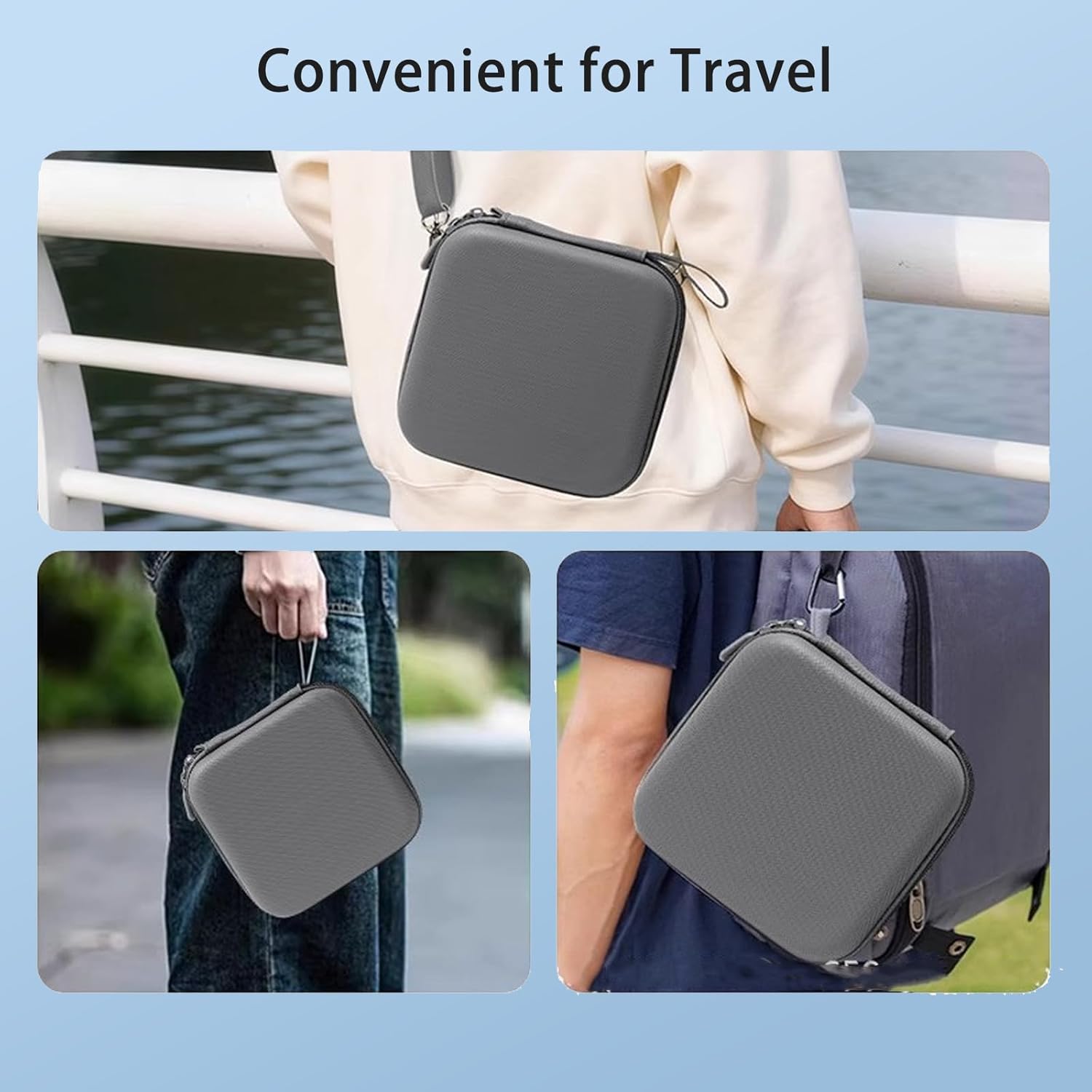 Carrying Case for DJI Neo 2, Small PU Hard Shell with Shoulder Strap,Compatible with DJI Neo 2 and Drone Accessories, Soft Lining, with Mesh Pocket,Gray