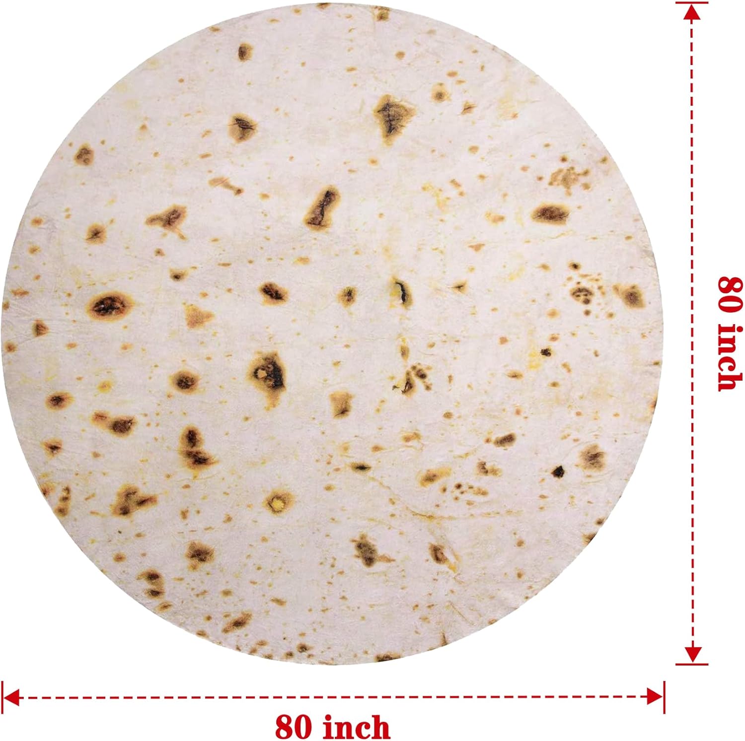 Mermaker Burrito Tortilla Taco Blanket 80 inches for Adult Kids, Realistic Tortilla Throw Blanket Funny Gifts for Women Men Teen Boy Girl, Soft Flannel Food Blanket for Christmas Birthday Gifts-Yellow - Image 6