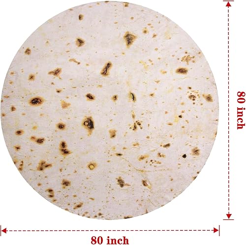 Miniatura 53 de mermaker Cobija de doble cara con estampado de tortilla para burritos Beige