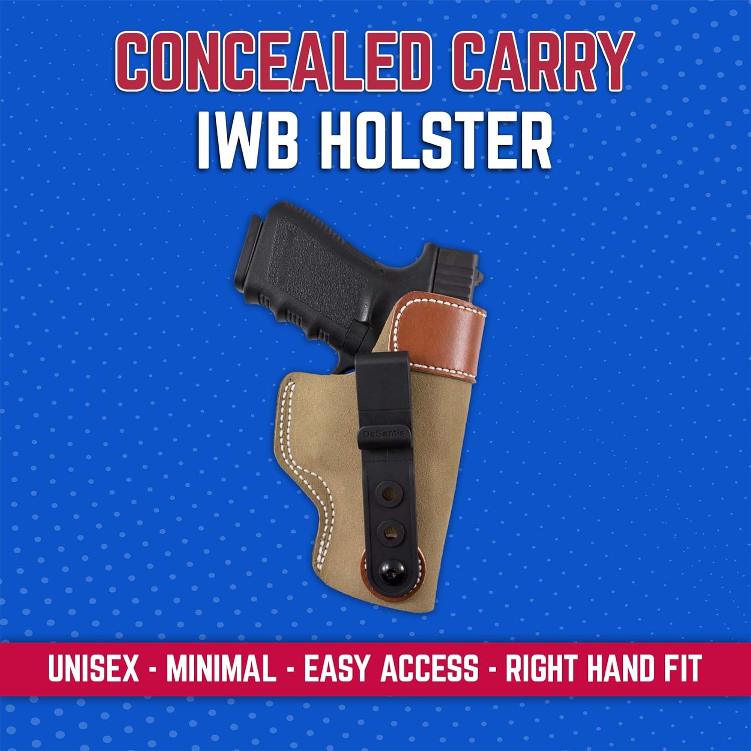DeSantis Sof-Tuck IWB Holster-Conceal Carry Holster, Fits the GLOCK 19/19X/19 GEN5/23/32/36, Taurus PT24/7, S/A XD9/40 4"", SIG P225/P228/P229/P239/P220, Walther P99/CREED - Right Hand Draw, Tan-