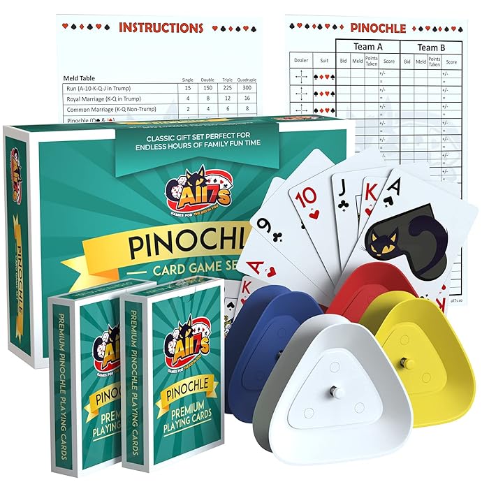 Buy Pinochle Playing Cards Gift Set with Double Deck of Pinochle Cards