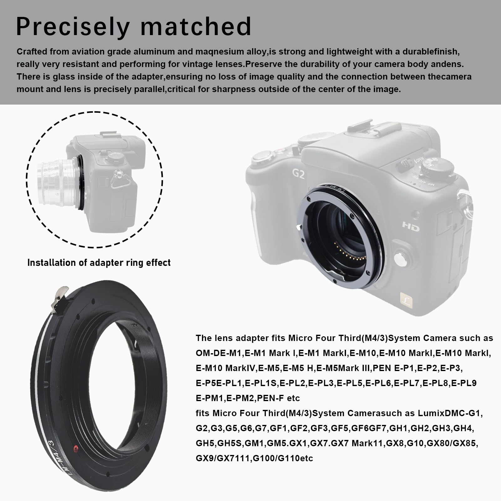 Amazon.com : LM to M4/3 Lens Adapter, Compatible with LM