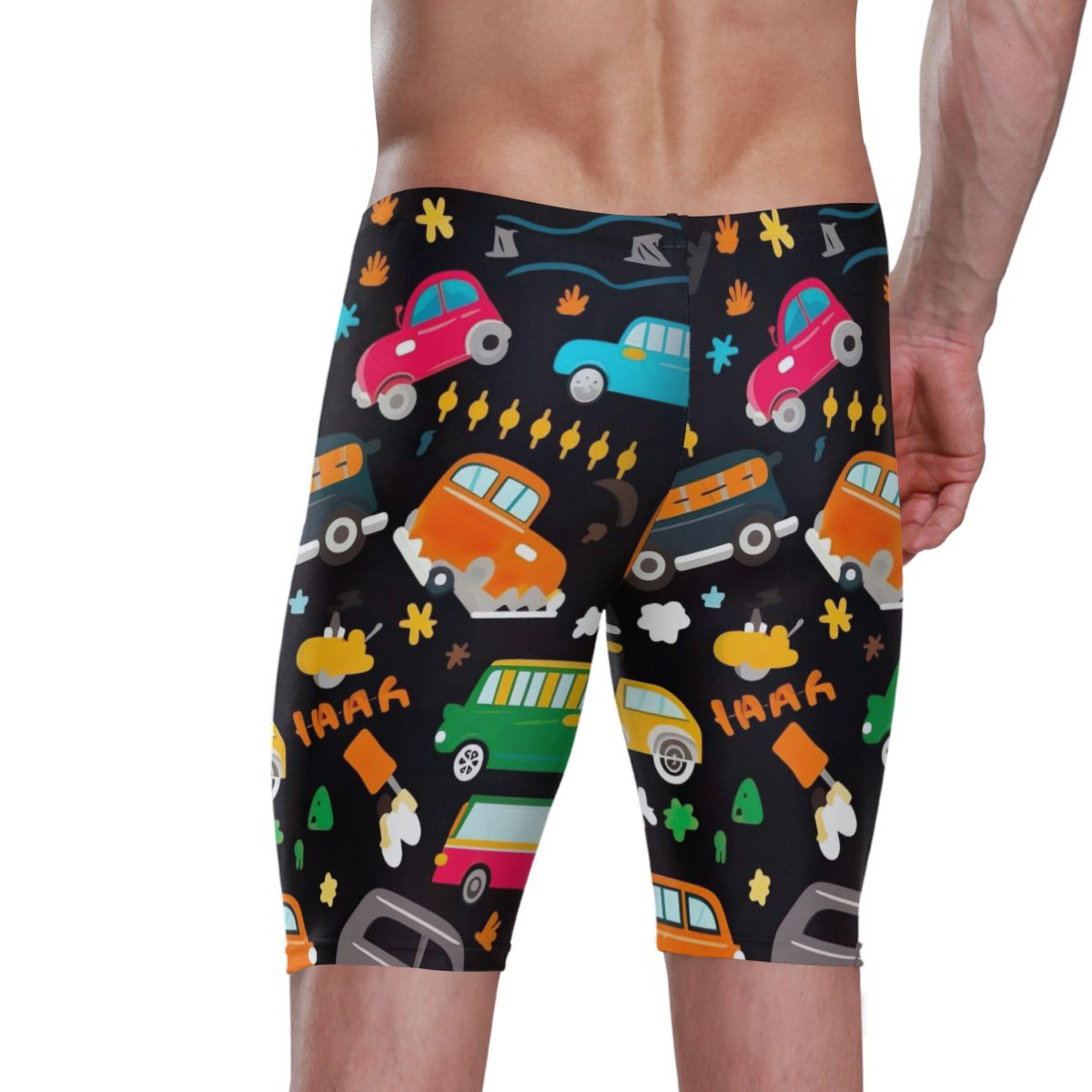 Toy Car Taxi Men's Swim Jammers Racing & Training Swimsuit Fast, Flexible,Comfortable XXXL B0400257