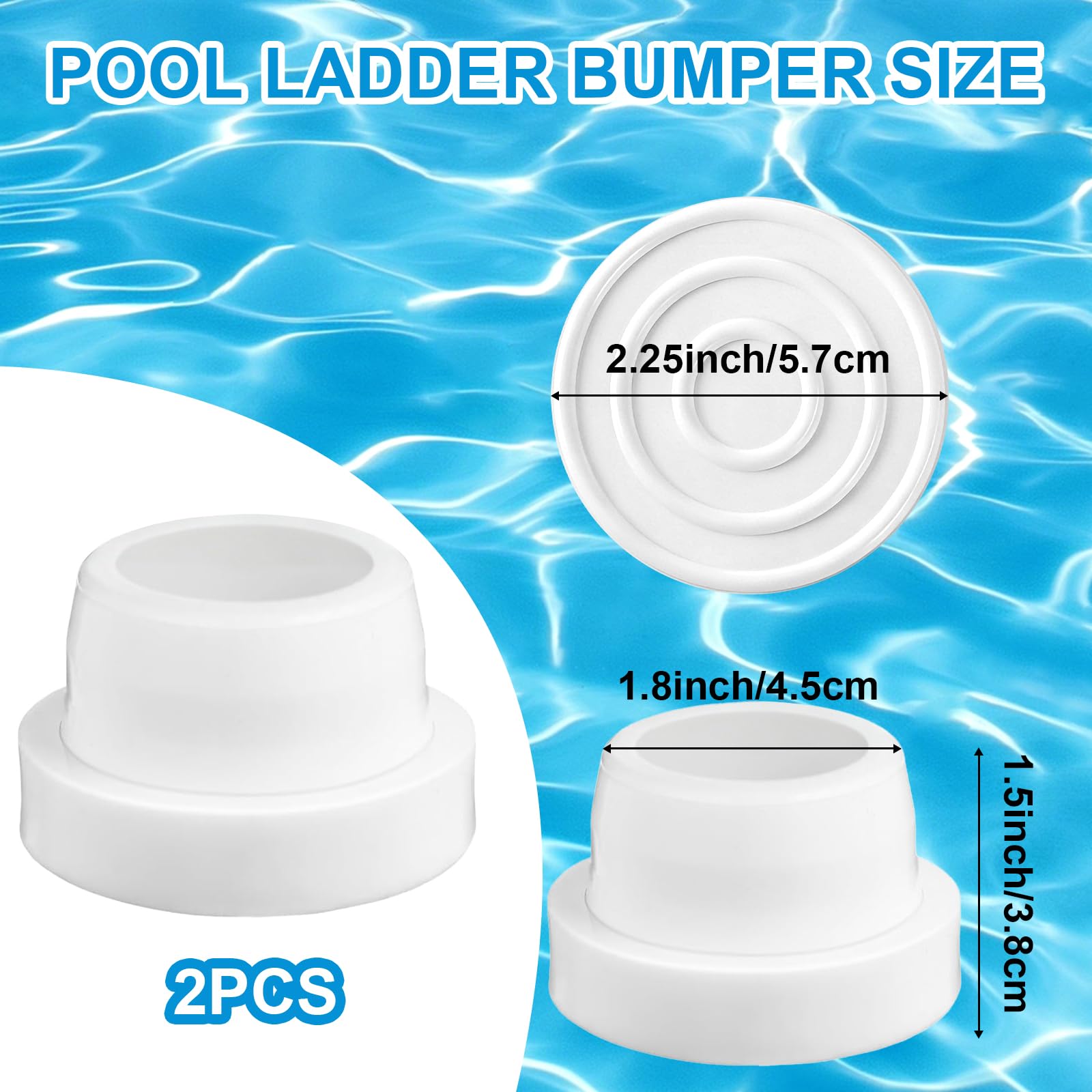 2 Pezzi Paraurti per Scale da Piscina, Scale Sicurezza Tappo Gomma, Tappi in Gomma Bumper per Scaletta, Accessorio per Scala Piscina, Protezione per Rivestimento per Piscinas