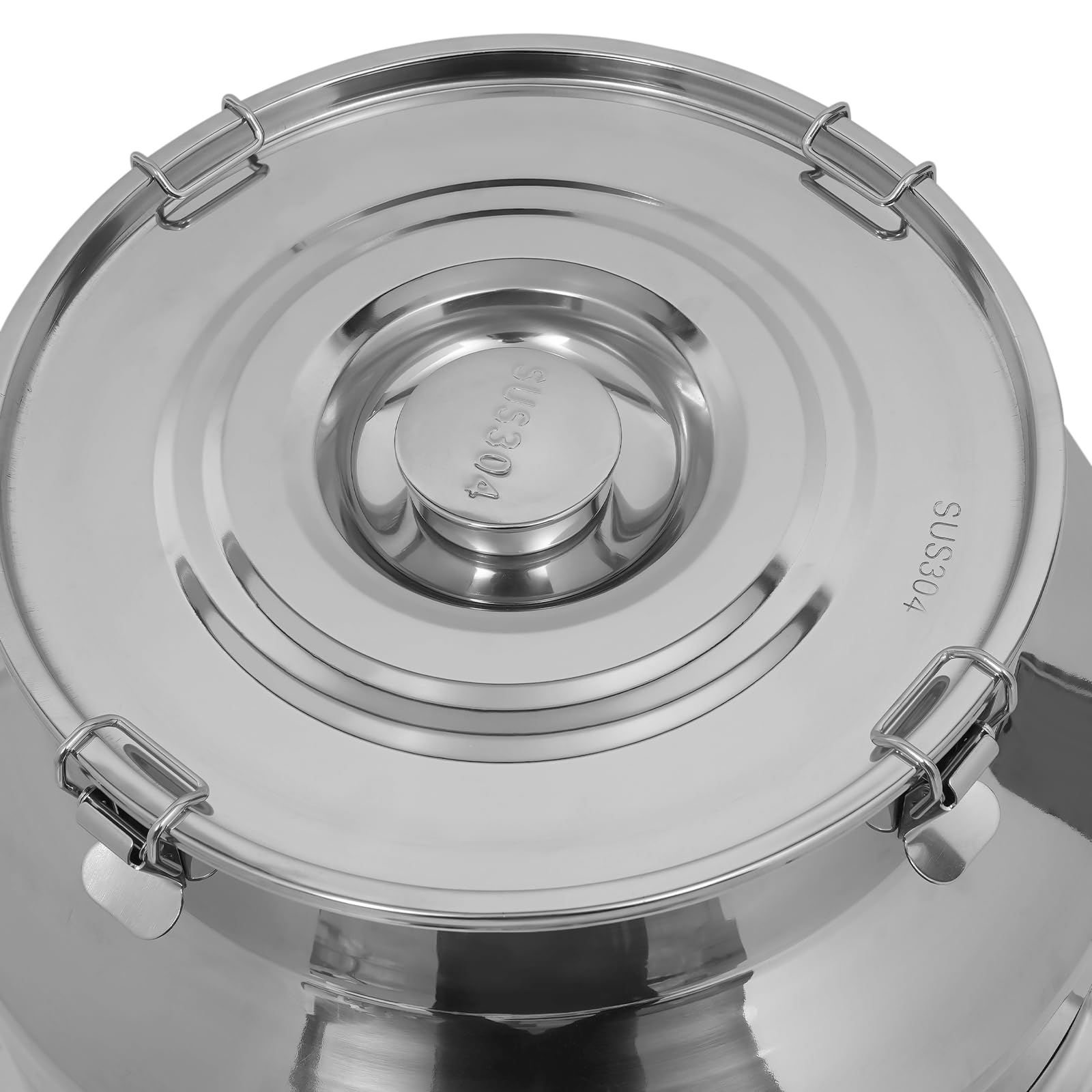 Lechera de acero inoxidable, olla de 64 litros con tapa hermética, grifo, hebillas de bloqueo, asas laterales y superiores, recipiente de almacenamiento de alimentos ideal para uso agrícola y lácteo