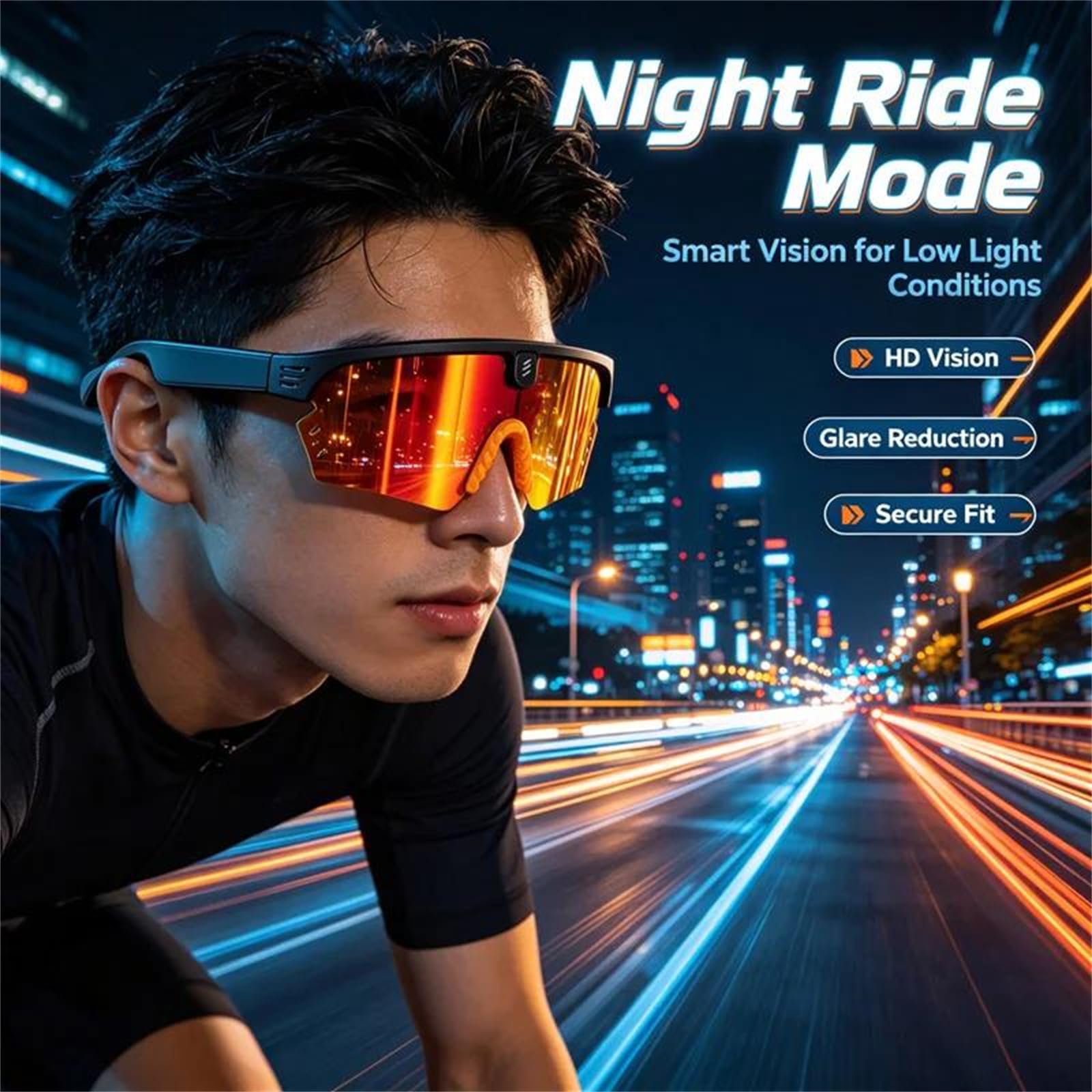 Occhiali intelligenti con ia chiamate e riproduzione musicale bluetooth