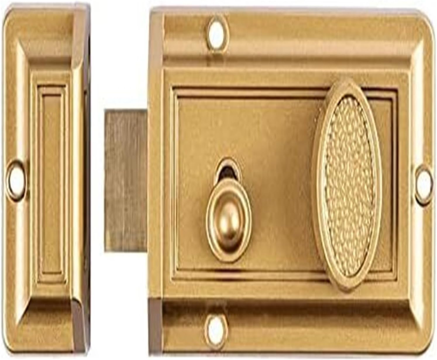 Door Handle Lock,Zinc Cylinder Deadbolt Latch for Night Gate Entrance Gold Finish