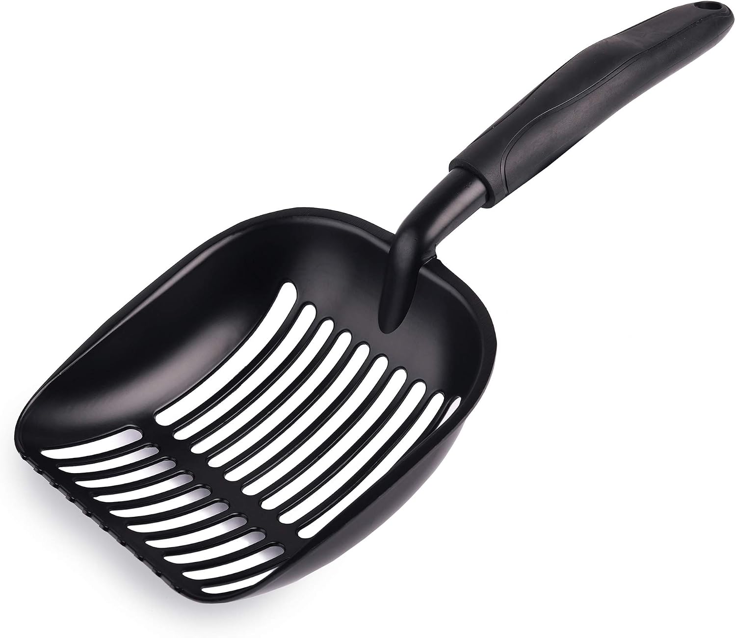 Pets First Cat Litter Scooper - Ergonomic & Easy Grip Design Deep Cleaning with A Non-Stick & No Residue Build-Up – Solid Aluminum, Waterproof - Bonus Hook - 1.75 x 13.25 x 5