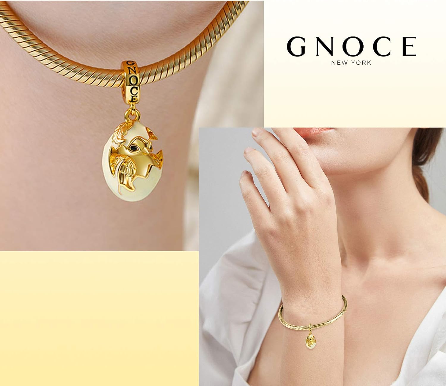 GNOCE Easter Egg Pendant Charms Openable with Heart Dangle Beads Charm 925 Sterling Silver Colorful Enamels Fit Bracelet/Necklace For Women Mother's Day Gift (style-5)