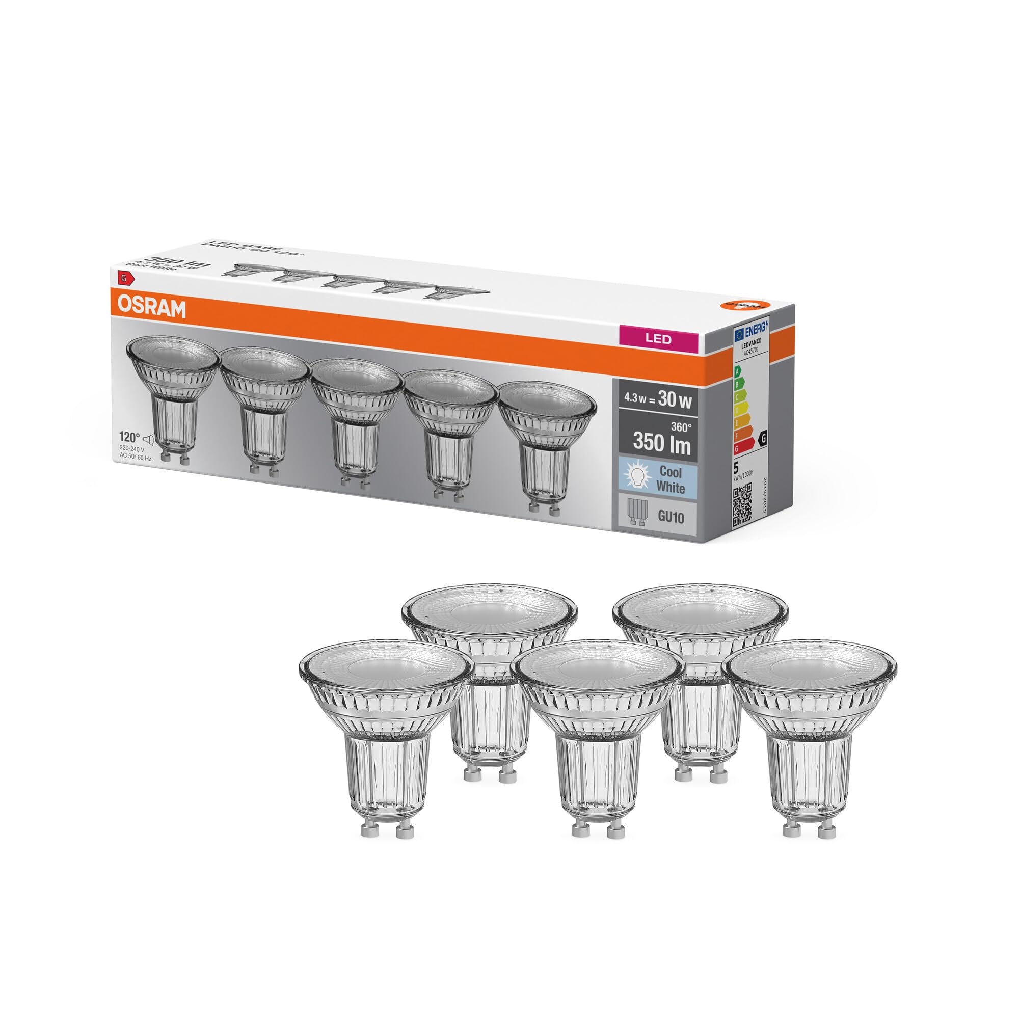 OSRA LED BASE PAR16 50, Apoules LED Réflecteur En Verre Pour Culot