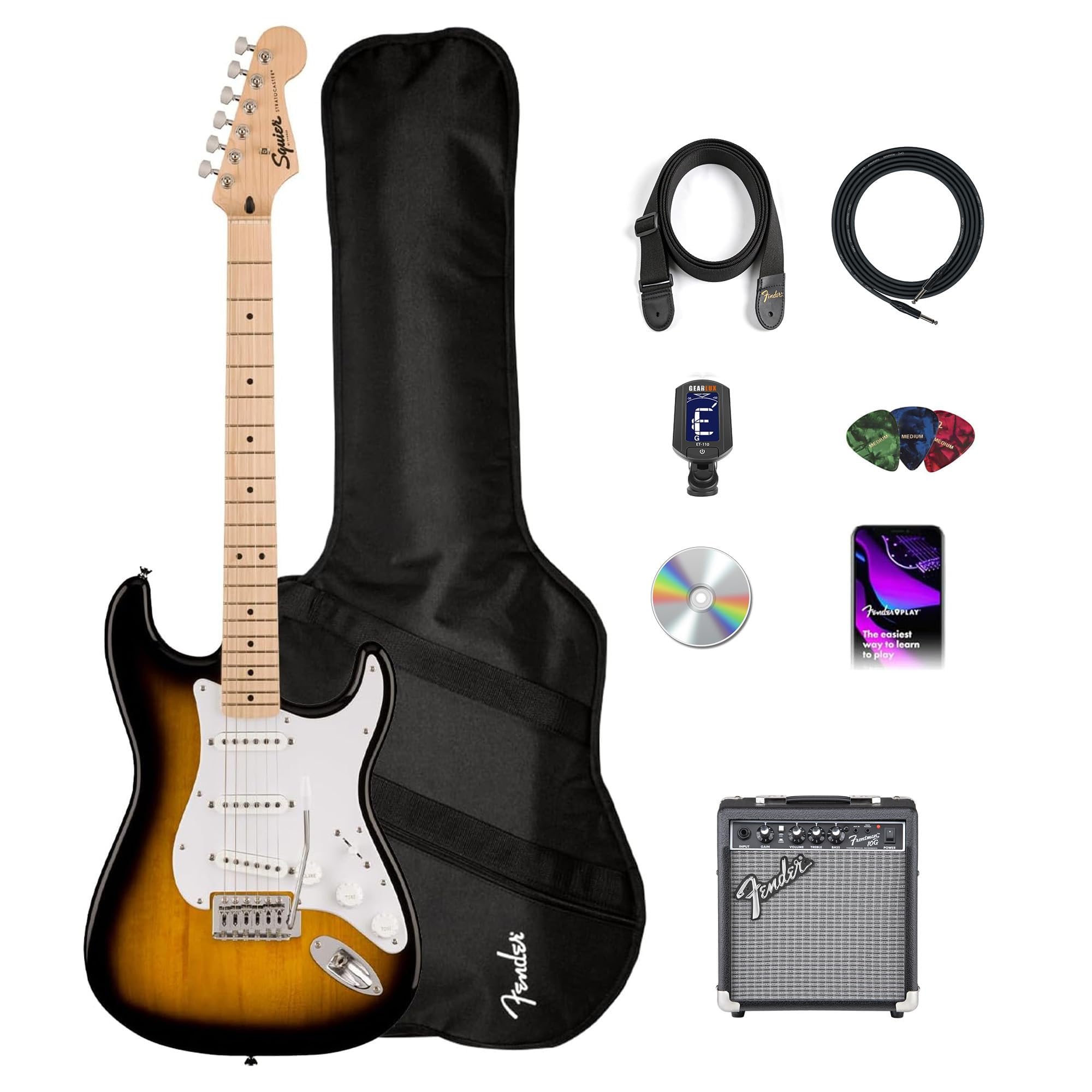 Amazon.com: Fender Squier Sonic Stratocaster Pack - 2-Color