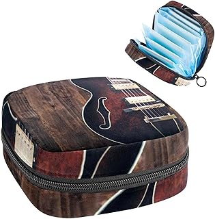 Bolsa de almacenamiento de servilletas sanitarias, bolsa de copa menstrual, bolsa de tampón, organizador de almohadillas de período para mujeres y niñas, color marrón violín retro