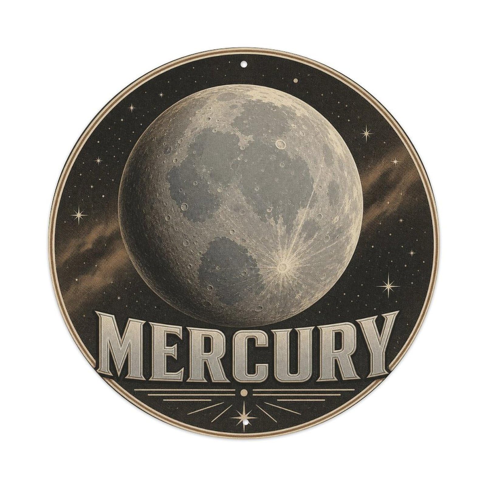 Solar System Stellar Sky Mercury Inner Planet Metal Tin Sign