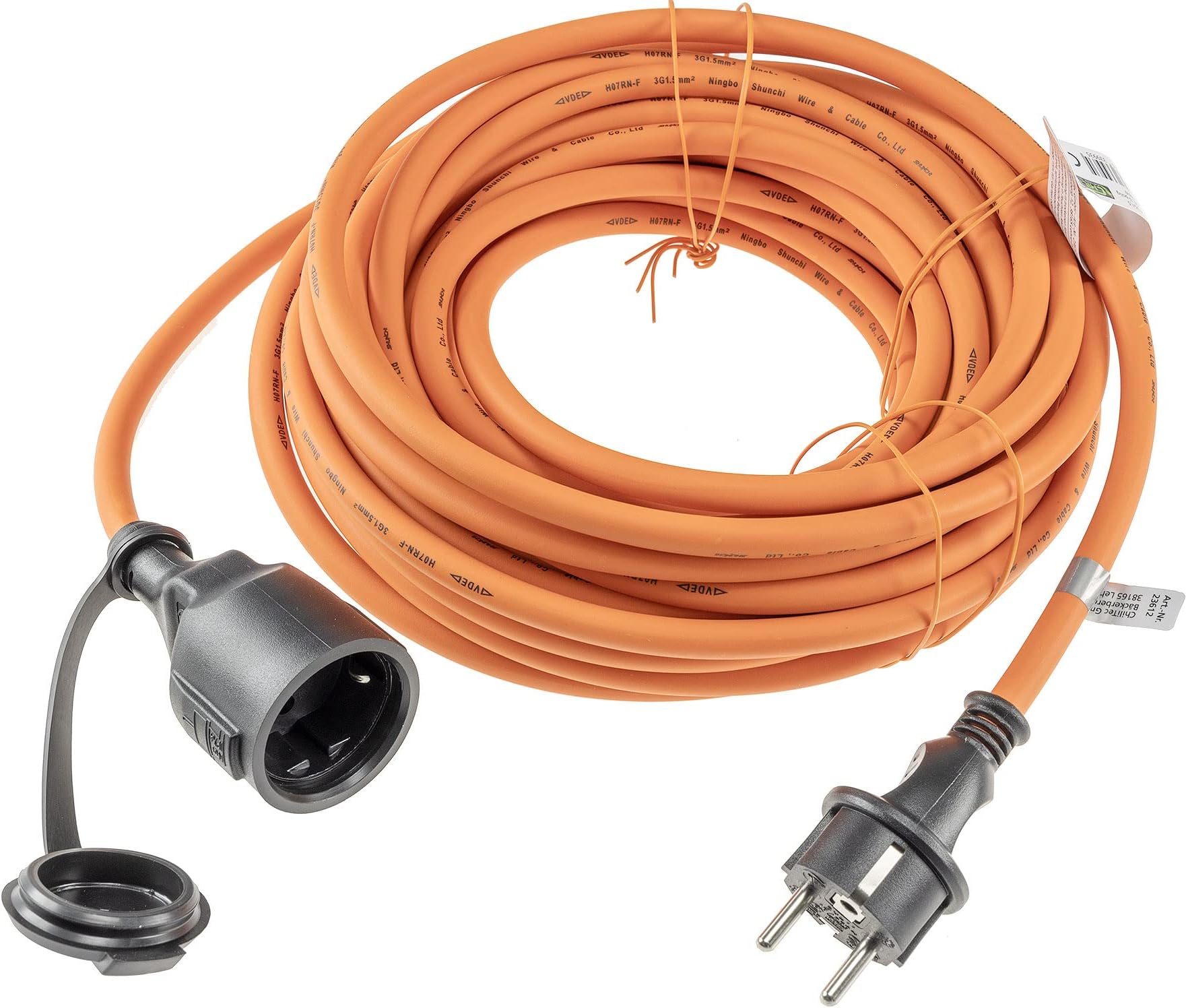 Maxgo Outdoor Verlängerungskabel 5m - IP44 Spritzwassergeschützt | Mit Stromanzeige Für Garten & Baustelle