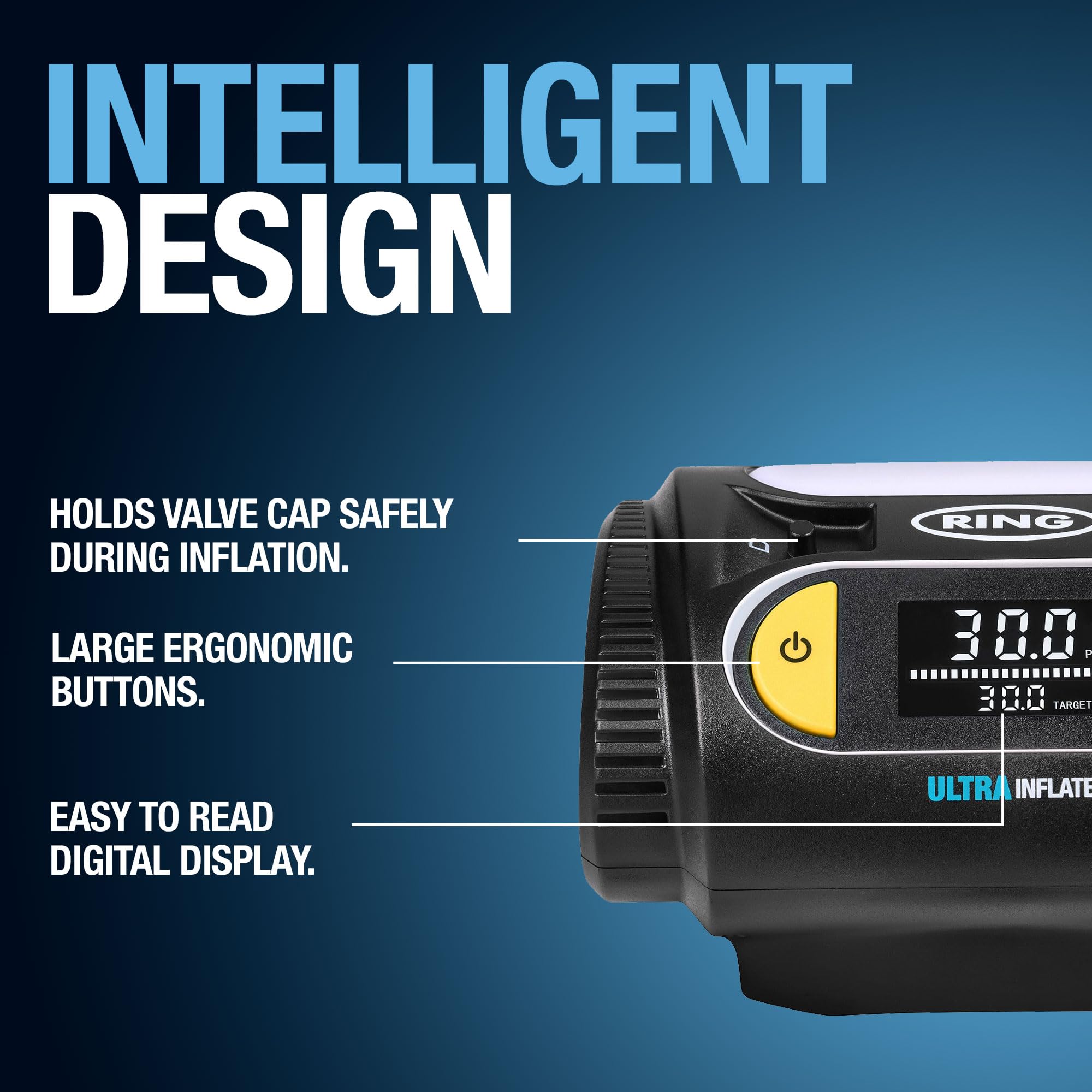 RING ULTRAINFLATE 20 Digital Tyre Inflator Air Compressor - Featuring Auto-Stop & Progress Meter - Compact, Reliable & User-Friendly Tyre Pressure Solution — view 6