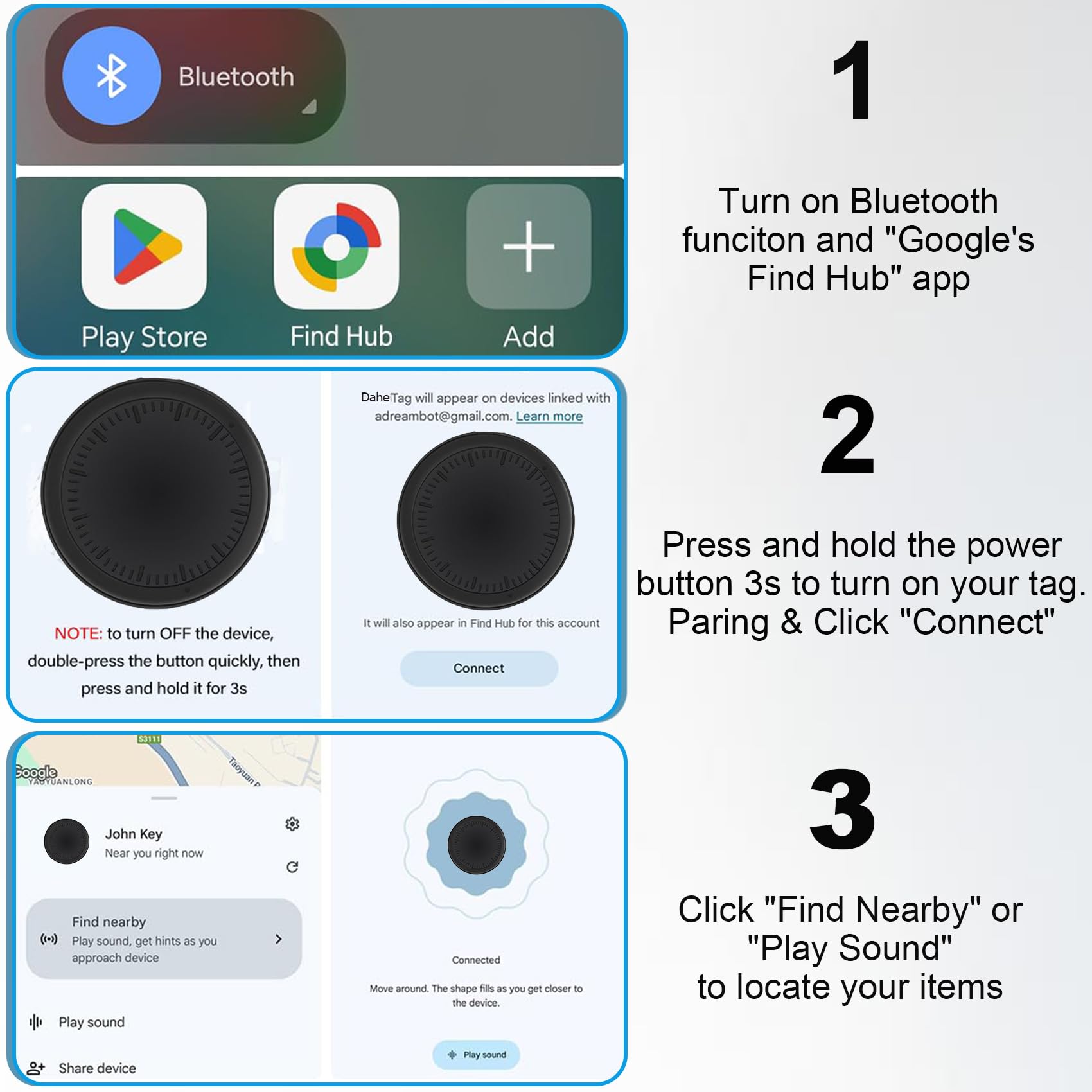 GPS Coche Localizador, Rastreador GPS para Coche, Air Tracker Android vehículos Smart Tracker Magnet Finder Compatible con Google Find Hub sin suscripción mensual — view 6