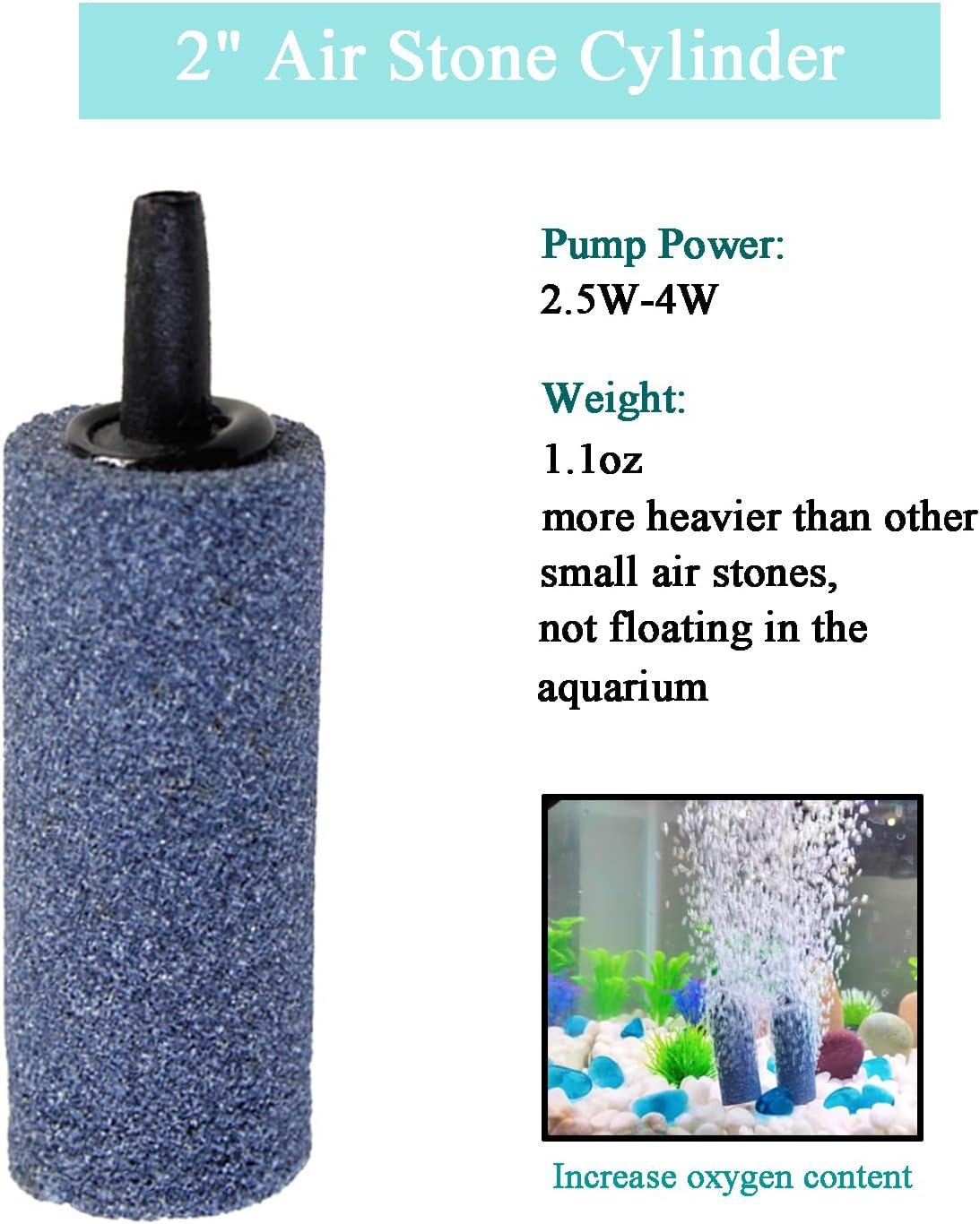 AQUANEAT Aquarium Air Stones 2 inch 12 Pack, Bubble Stone, Aerator Bubble Diffuser, Air Pump Accessories for Aquariums, Fish Tanks, and Hydroponics thumbnail