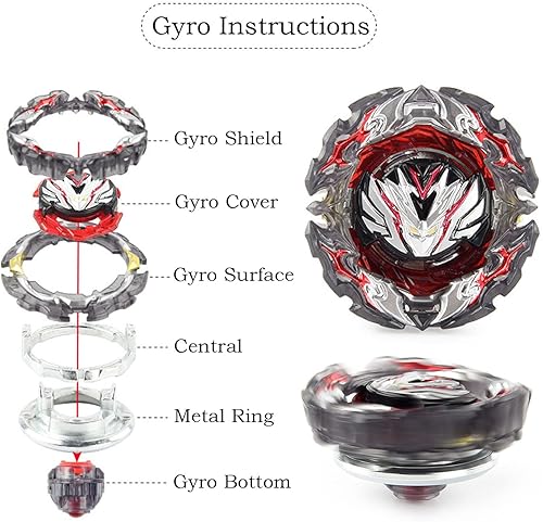 Vista 17 de Battling Tops Burst Battle B-188 Guilty Longinus Kr MDS-2 Juguetes de giroscopio para niños con B-184 personalizado Bey Launcher (B-188)