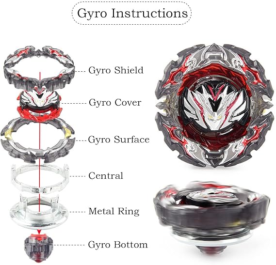 Battling Tops Burst Superking B-195 Prominence Valkyrie.Ov.at'-0 Gyro Toy for Kids B184 Custom Bay Launcher